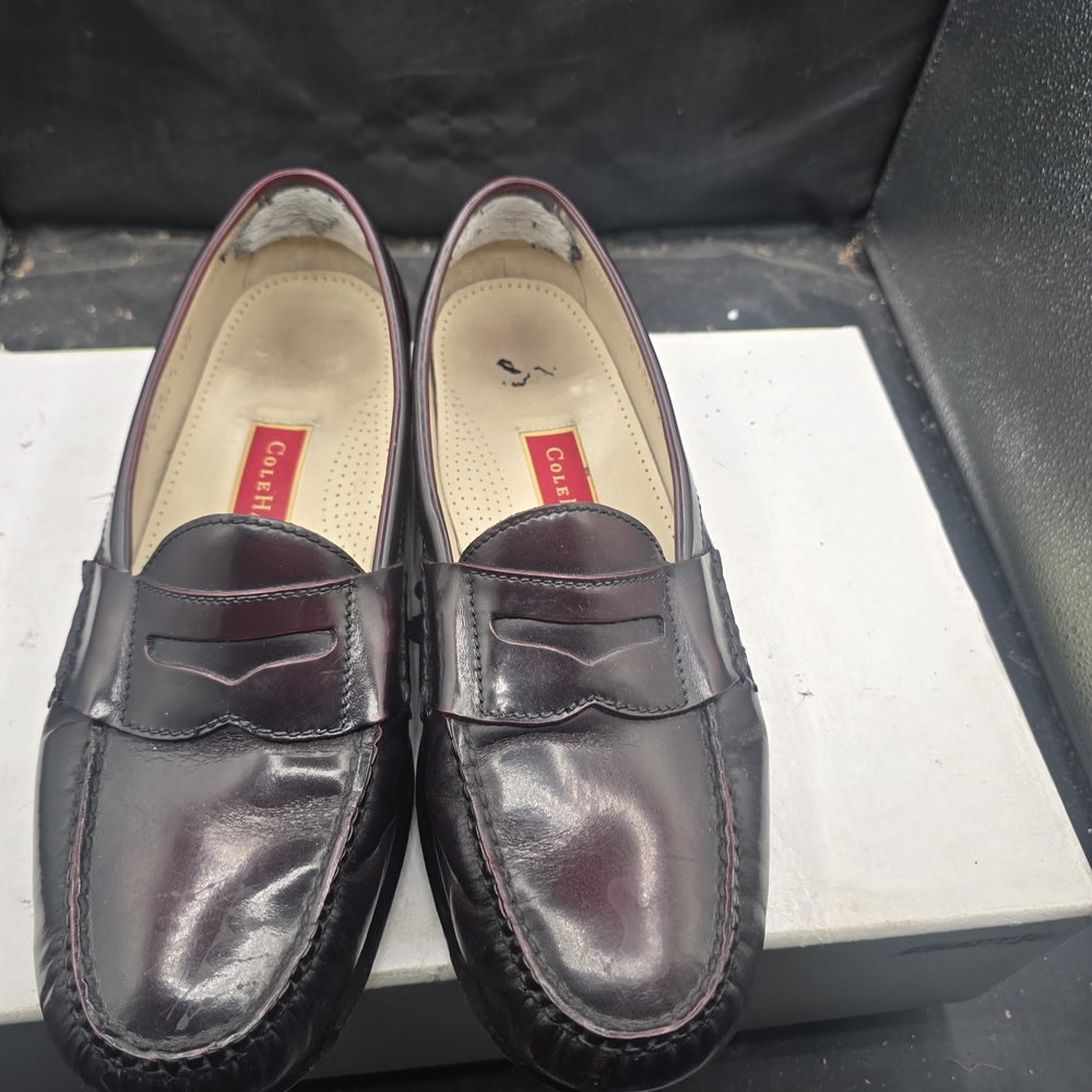 Cole Haan Men's Dark Burgundy Leather Penny Loafers